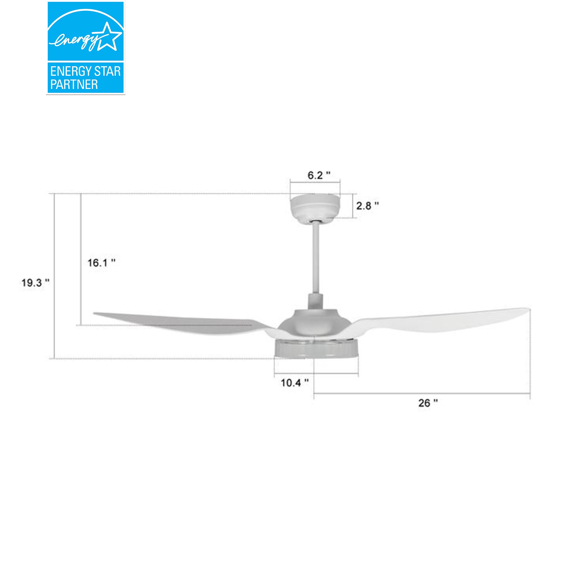 Icebreaker Outdoor 52'' Smart Ceiling Fan with LED Light Kit#color_white