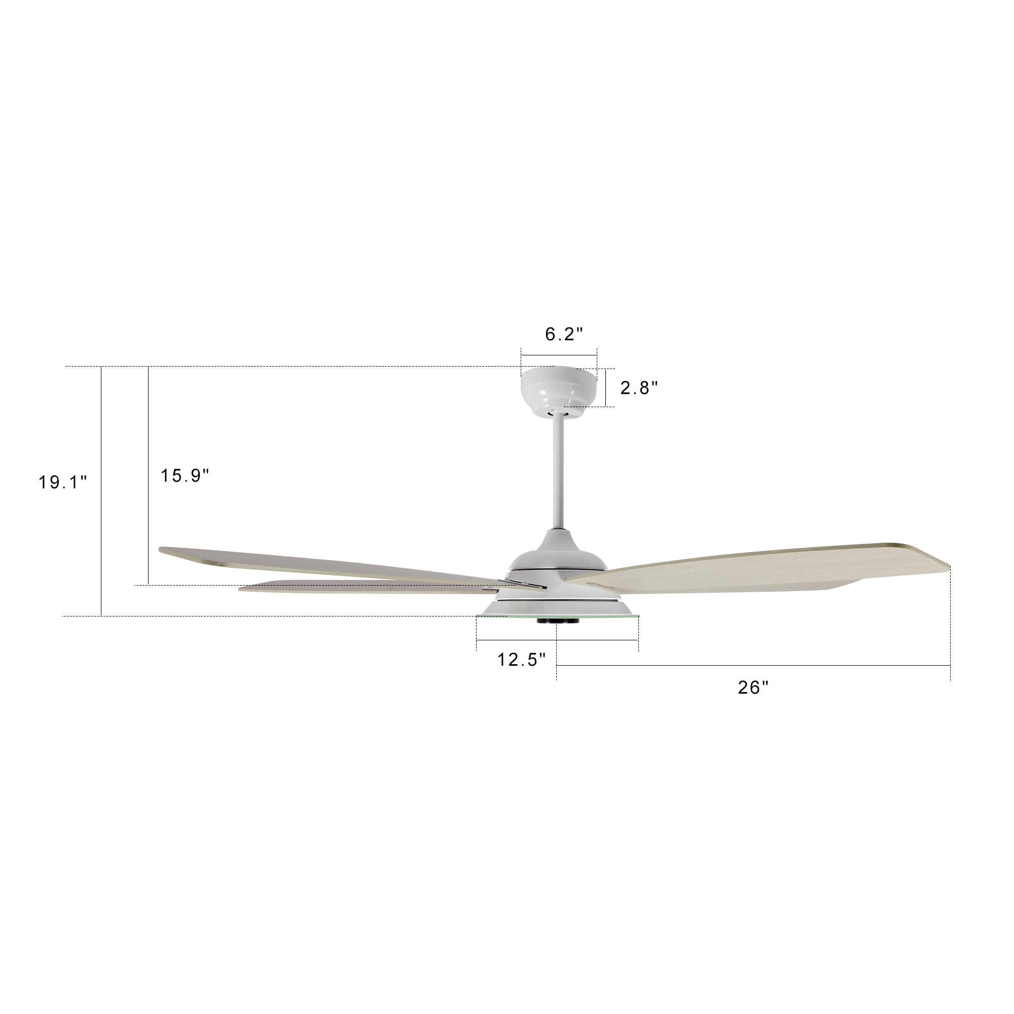 Striker Outdoor 52'' Smart Ceiling Fan with LED Light Kit-White base with light wood grain blades#color_light-wood