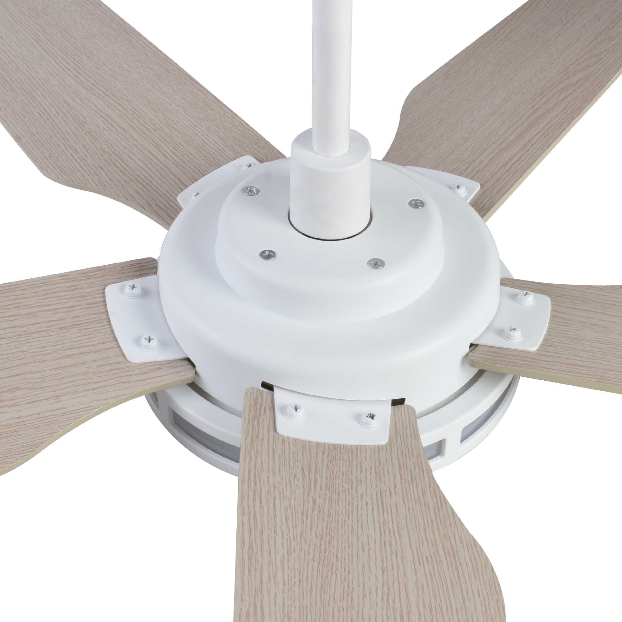 Explorer Outdoor 52" Smart Ceiling Fan with LED Light Kit in dinning room,kitchen,bedroom and living room. #color_White-Light-Wood