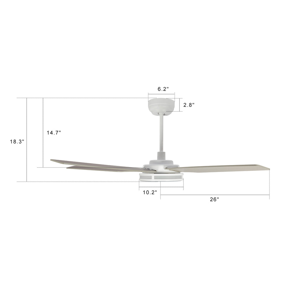 Explorer Outdoor 52" Smart Ceiling Fan with LED Light Kit in dinning room,kitchen,bedroom and living room. 