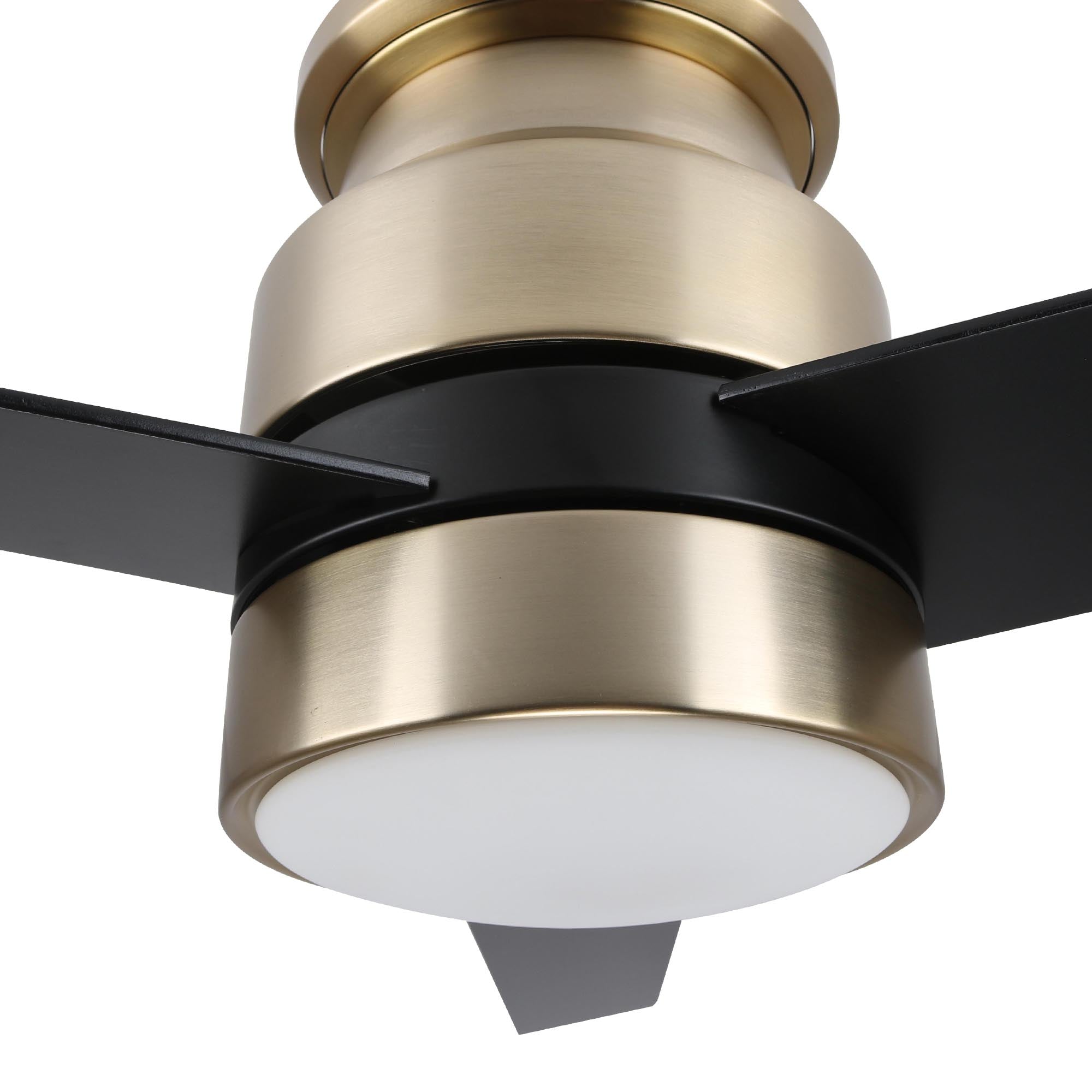 Smafan Ranger Smart Ceiling Fan blends elegantly into its surroundings while providing a cooling effect and strong airflow that large indoor living spaces need. Ranger’s energy-efficient LED light kit has 3000 lumens and lasts over 50000+ hours and its warm soft white light creates an inviting space. Ranger’s energy-efficient and completely silent motor provides a comfortable environment for any indoor spaces. #color_Black-Gold