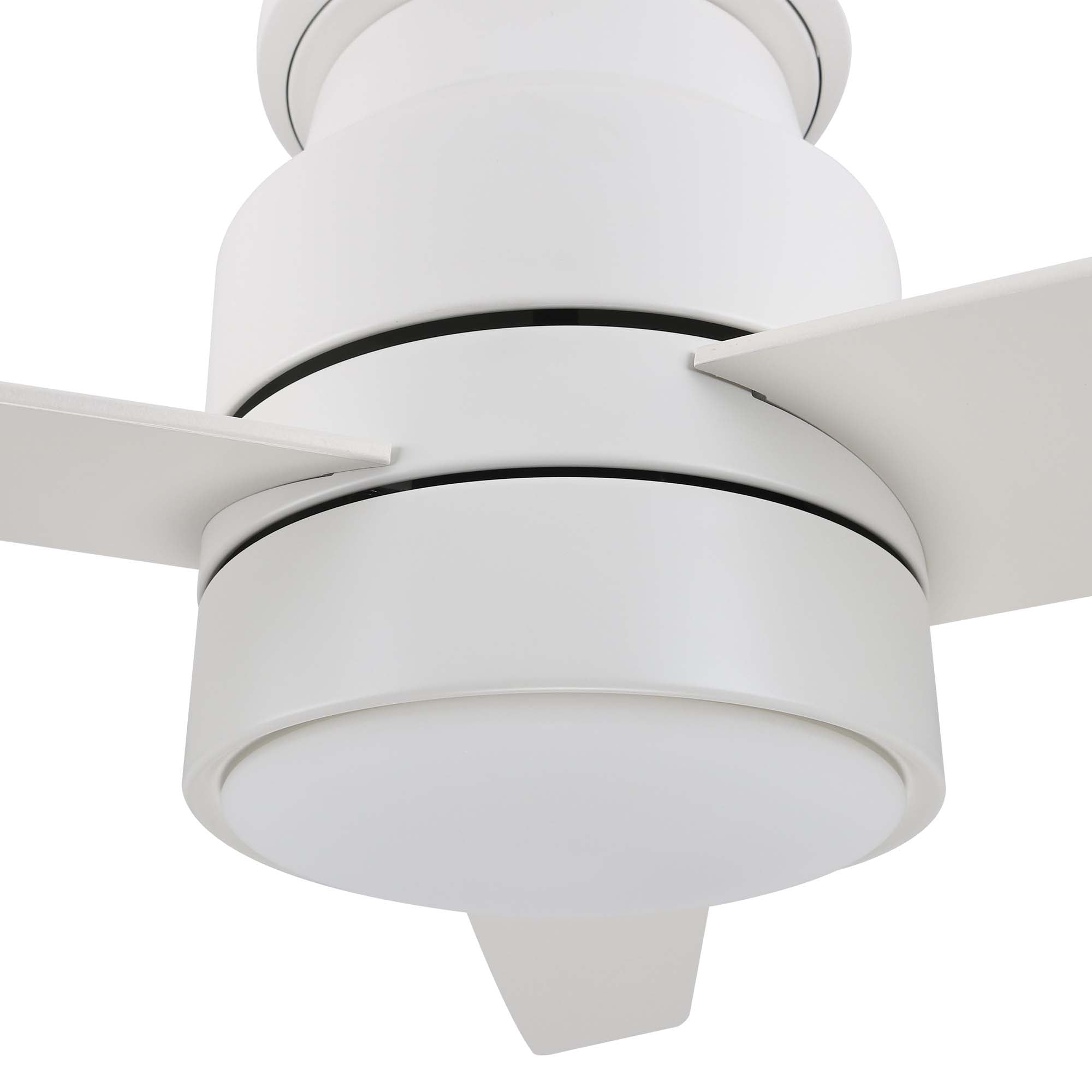 Smafan Ranger Smart Ceiling Fan blends elegantly into its surroundings while providing a cooling effect and strong airflow that large indoor living spaces need. Ranger’s energy-efficient LED light kit has 3000 lumens and lasts over 50000+ hours and its warm soft white light creates an inviting space. Ranger’s energy-efficient and completely silent motor provides a comfortable environment for any indoor spaces. #color_white