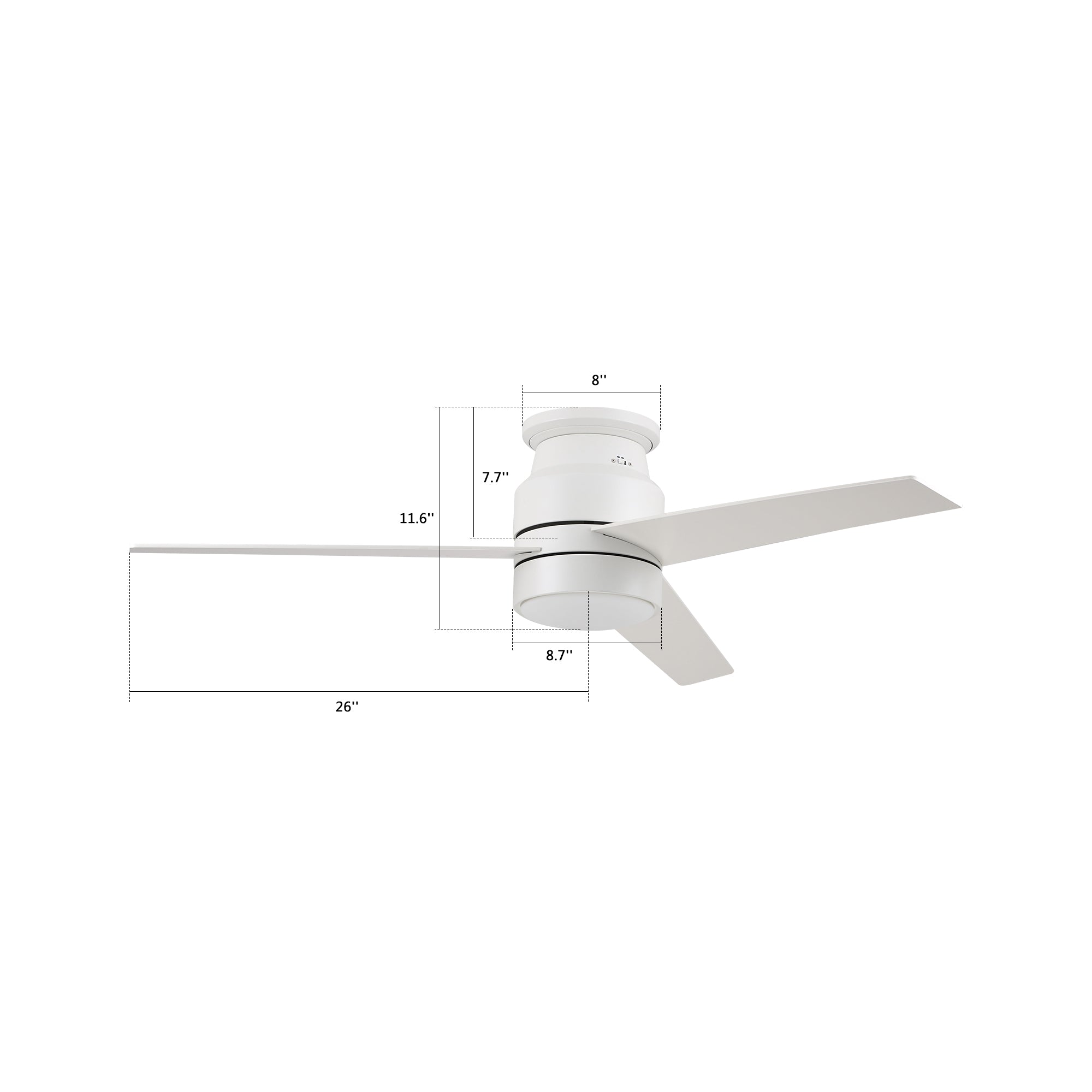 Smafan Ranger Smart Ceiling Fan blends elegantly into its surroundings while providing a cooling effect and strong airflow that large indoor living spaces need. Ranger’s energy-efficient LED light kit has 3000 lumens and lasts over 50000+ hours and its warm soft white light creates an inviting space. Ranger’s energy-efficient and completely silent motor provides a comfortable environment for any indoor spaces. #color_white