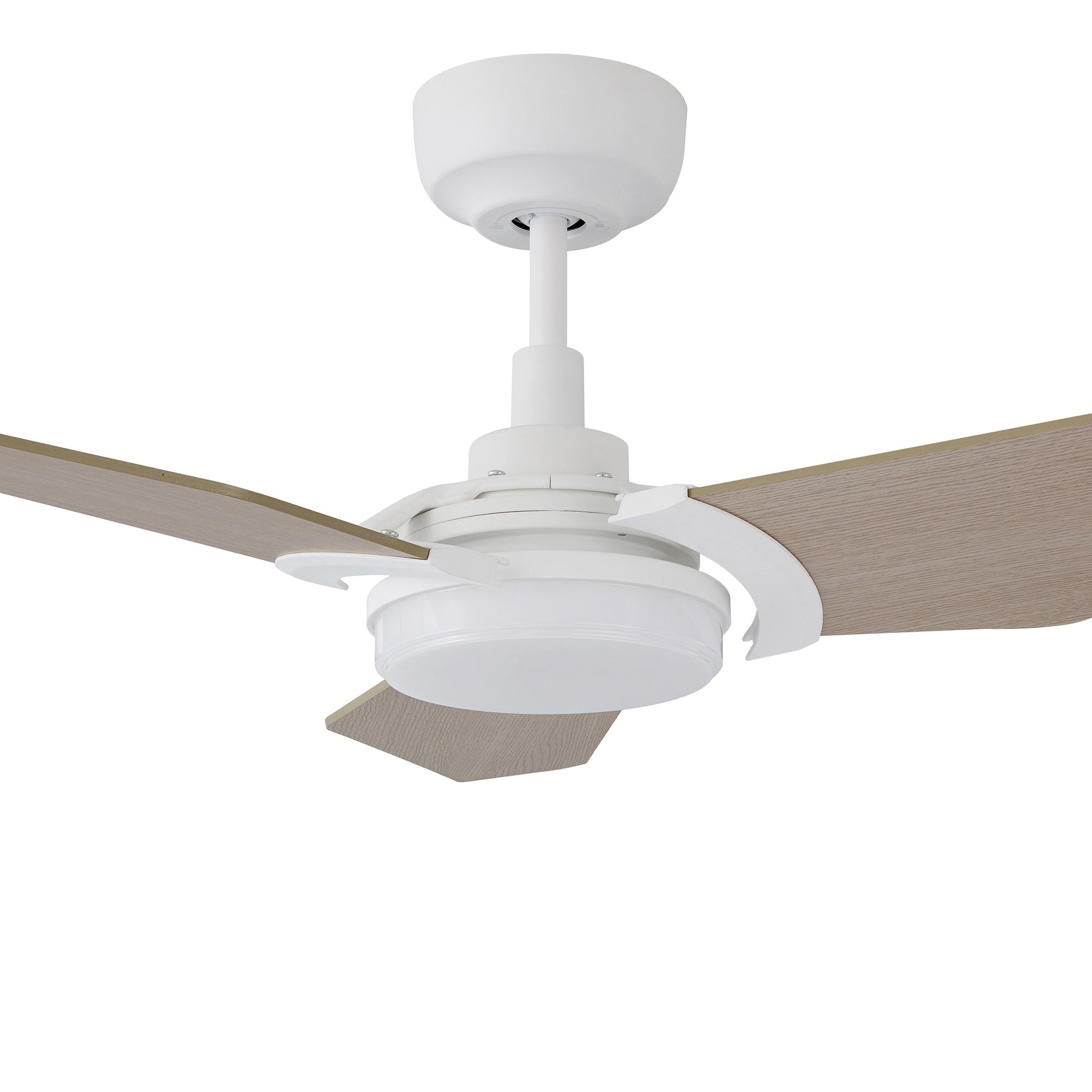 The Smafan Trailblazer 52'' Smart Fan’s sleek and stylish design fits perfectly with any décor trend. With a fully dimmable, and energy-efficient LED kit, whisper-quiet operation, compatible with Alexa, Google Assistant, Sir, phone app, easy install, Trailblazer helps you have a smarter way to stay cool.#color_Light-Wood